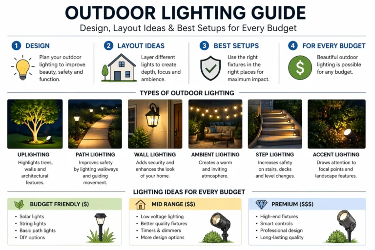 Complete Outdoor Lighting Guide: Design, Layout Ideas & Best Setups for Every Budget